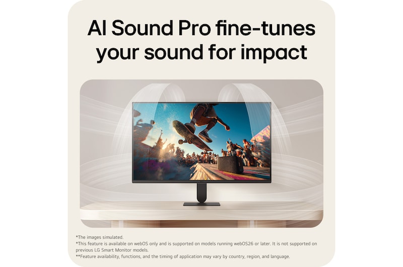 AI Sound Pro ofrece un sonido inmersivo y optimizado según el tipo de contenido.