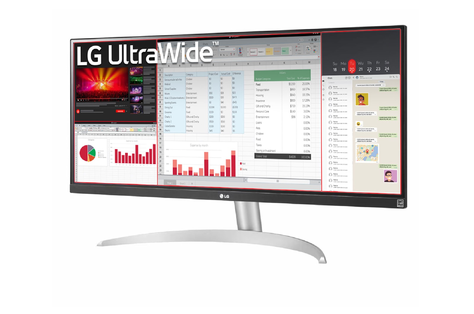 LG Monitor IPS FHD de 29 Pulgadas UltraWide con Multitasking y HDR 10, 29WQ600-W