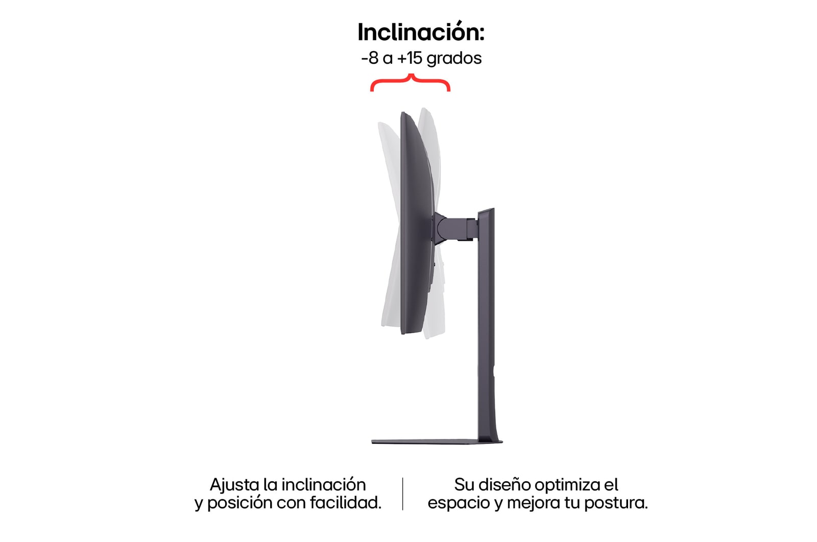 Vista lateral derecha con ajuste de inclinación