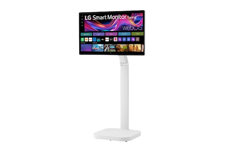-30 degree side view with monitor tilted -25 degrees and height adjusted downward