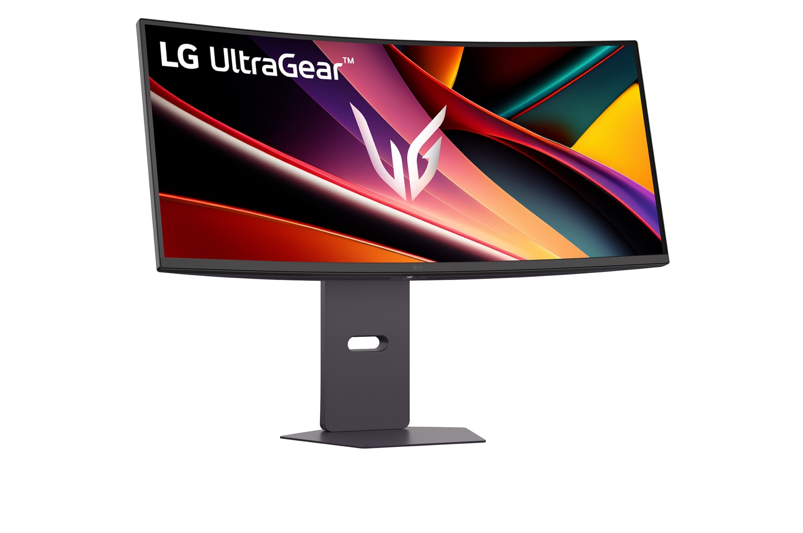 Vista frontal del monitor con base en posición baja