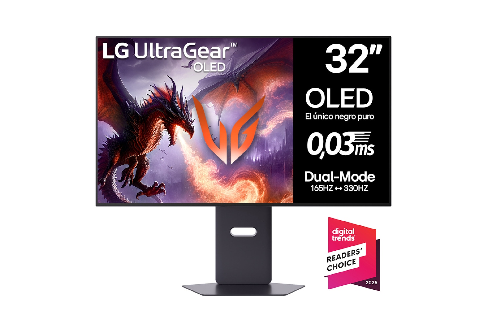 Vista frontal Monitor LG 32GX850A-B