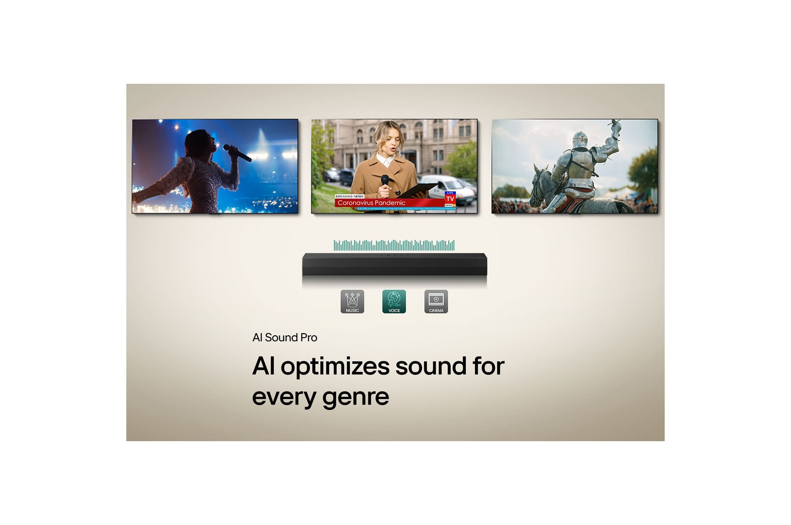 Tarjeta USP: AI Sound Pro optimiza el sonido para cada género.