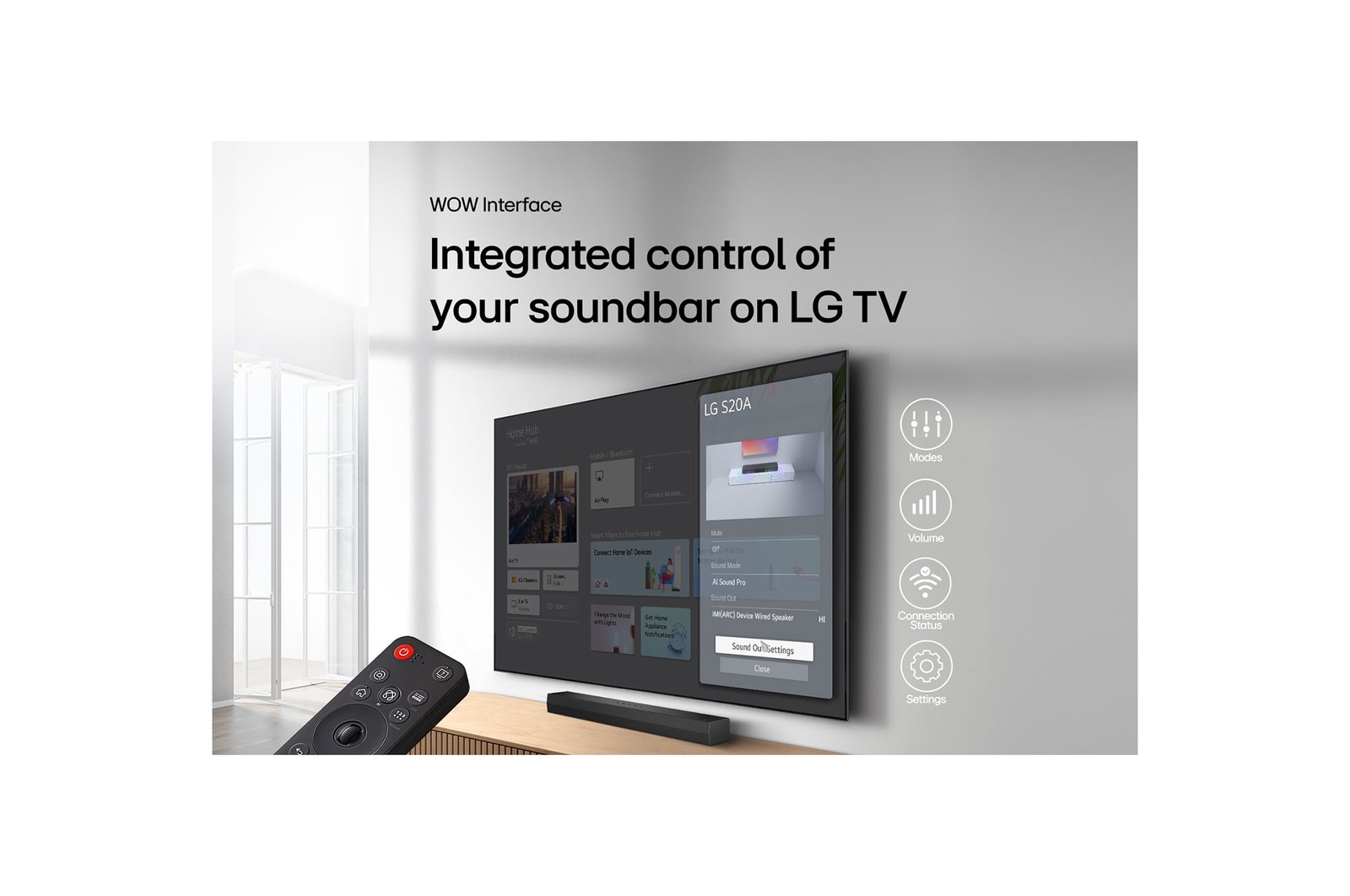 Tarjeta USP: WOW Interface Control integrado de tu barra de sonido en el TV LG.USP card: WOW Interface Integrated control of your soundbar on LG TV
