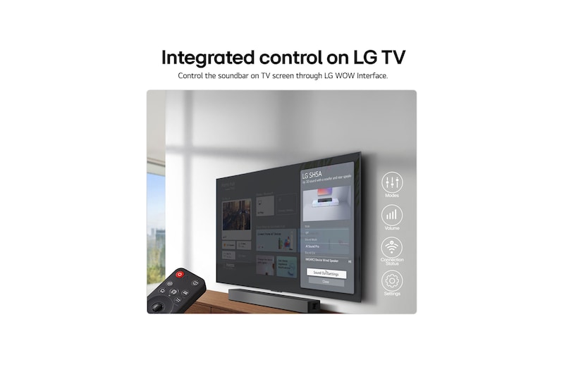 Tarjeta USP: Interfaz WOW | Control integrado de tu barra de sonido en el televisor LG.