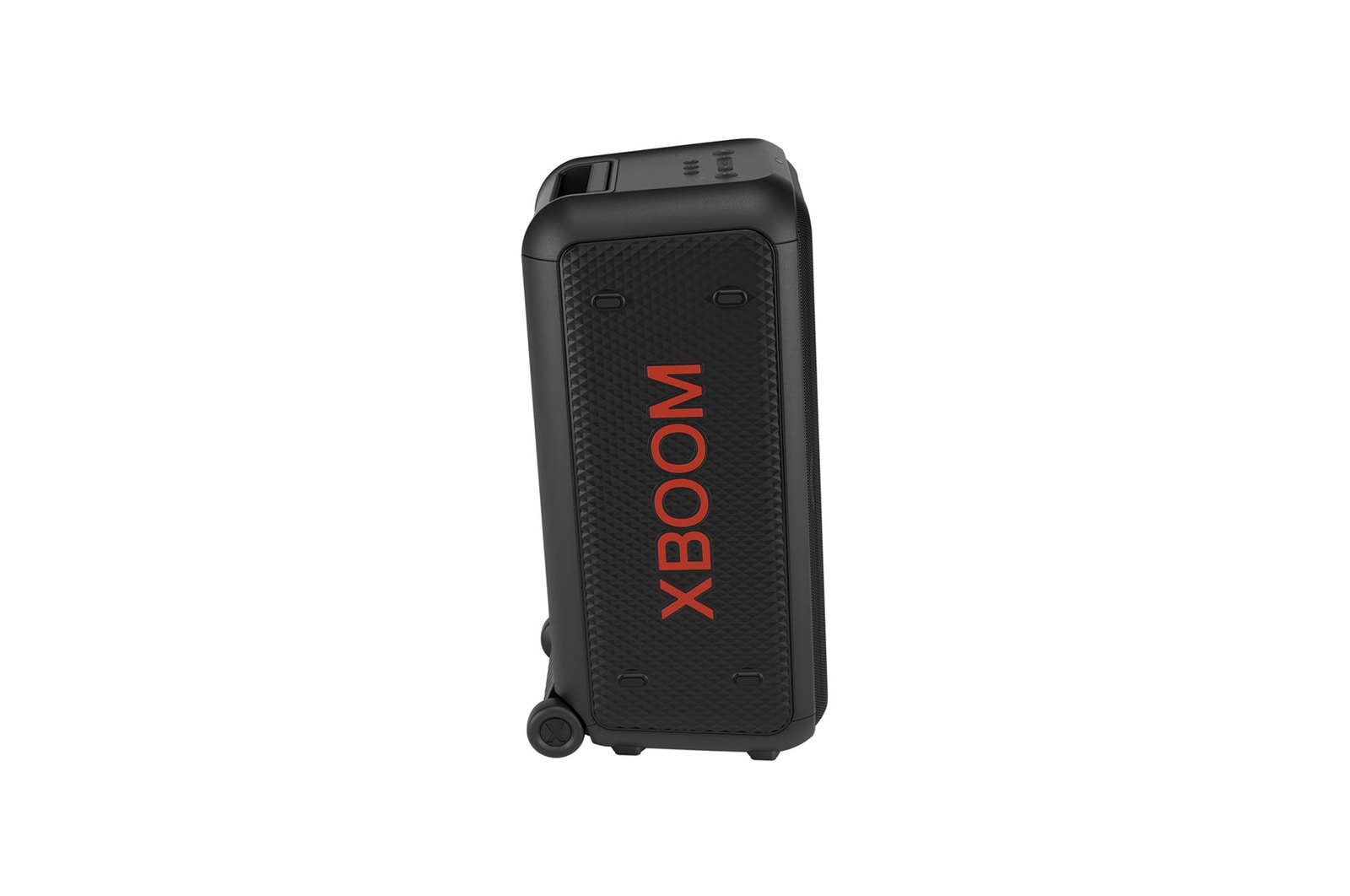 Vista frontal del lado derecho. El logo de XBOOM está colocado.