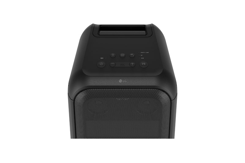 Ángulo de 45 grados de la vista superior. Muestra los botones y el logo de LG.