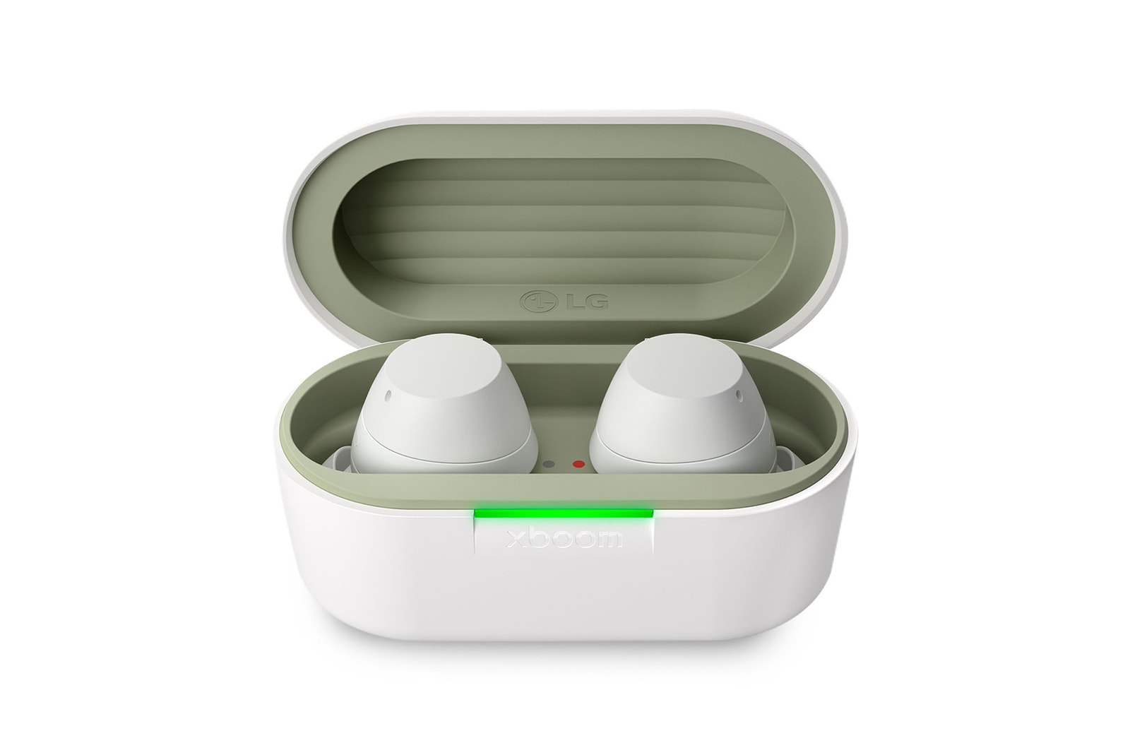cradle front view with earbuds inside