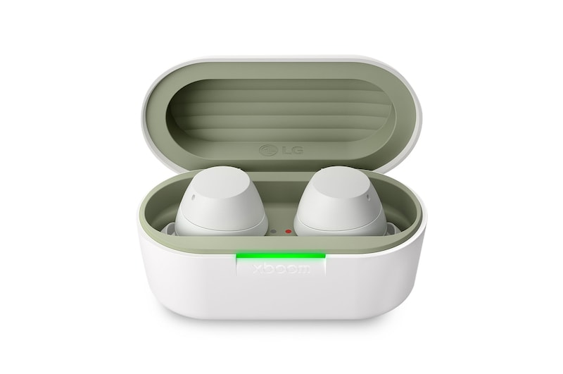 cradle front view with earbuds inside