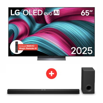 Vista frontal de Combo TV LG 65'' OLED65C5PSA AI 4K Smart TV  + Barra de Sonido LG S90TY - Mejor juntos OLED65C5PSA.S90
