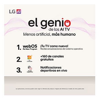 Pantalla de LG TV con un AI Magic Remote de fondo. El botón de IA está resaltado y con un globo de texto: Sugiere una película que me guste. En la pantalla, se muestra el ícono de usuario E, que indica cómo AI Voice ID identificó al usuario y dio recomendaciones personalizadas basándose únicamente en su voz.