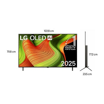 Smart TV LG OLED AI B5 4K vista frontal dimisiones