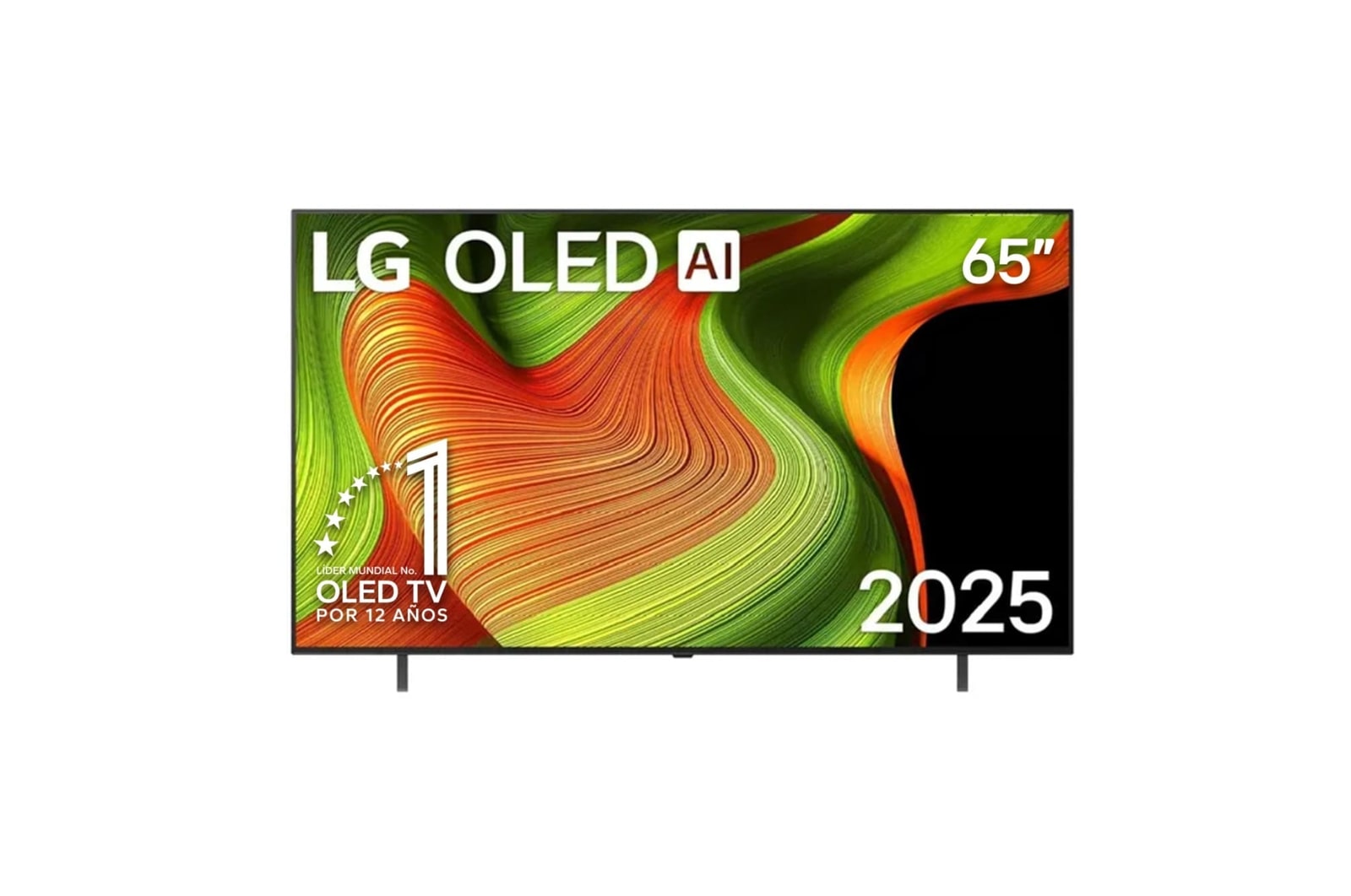 Vista frontal de Televisor LG 65” OLED AI B5 4K Smart TV 2025 – Incluye Magic remote IA OLED65B5PSA