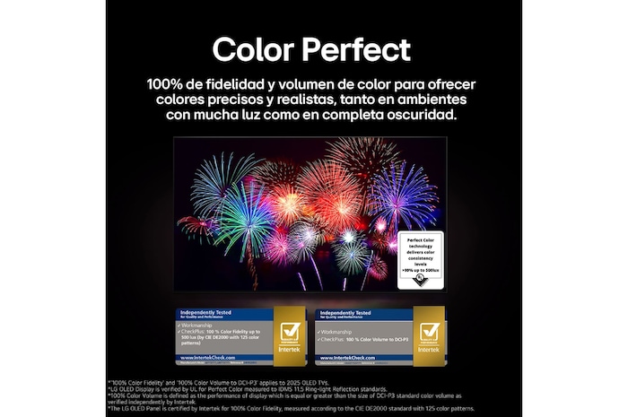 Sala de estar con una LG OLED TV color perfecto