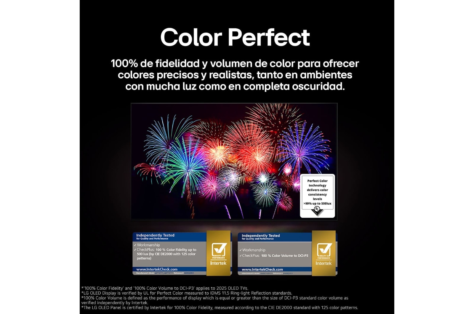 Sala de estar con una LG OLED TV color perfecto