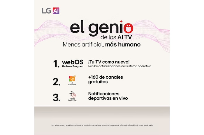 Pantalla de LG TV el genio AI TV