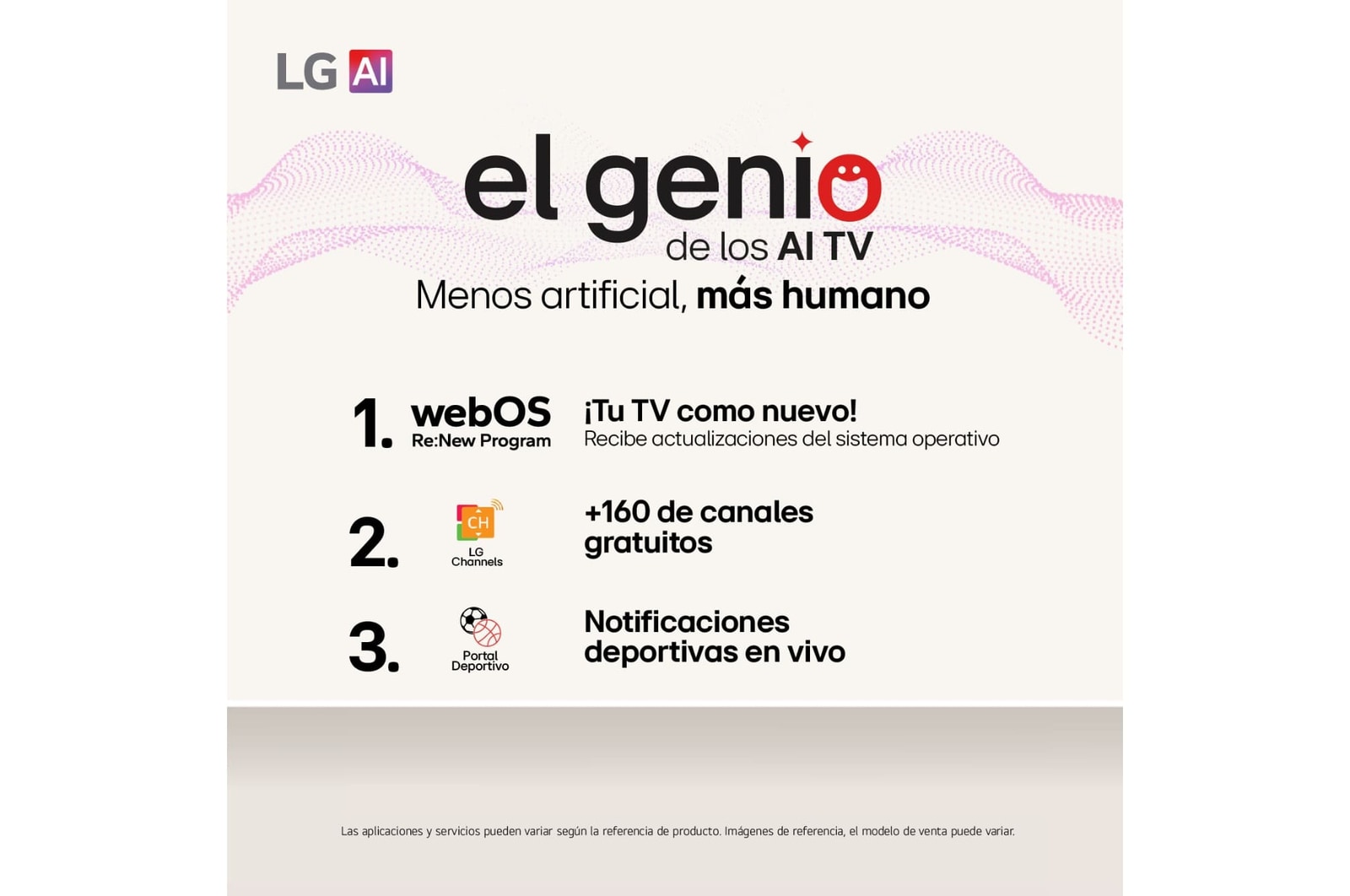 Pantalla de LG TV el genio AI TV