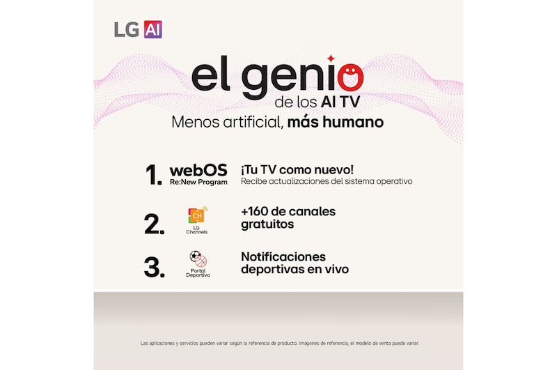 Pantalla de LG TV el genio AI TV