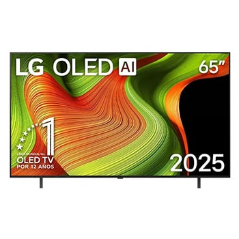 Vista frontal de Televisor LG 65” OLED AI B5 4K Smart TV 2025 – Incluye Magic remote IA OLED65B5PSA