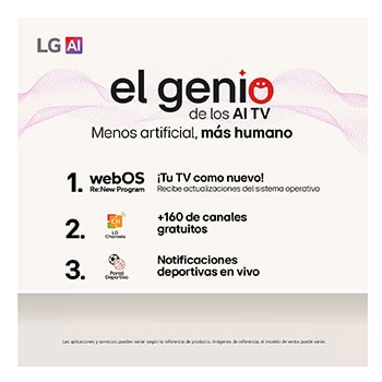 Pantalla de LG TV el genio AI TV