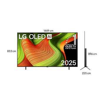 Dimensiones de TV vista frontal 