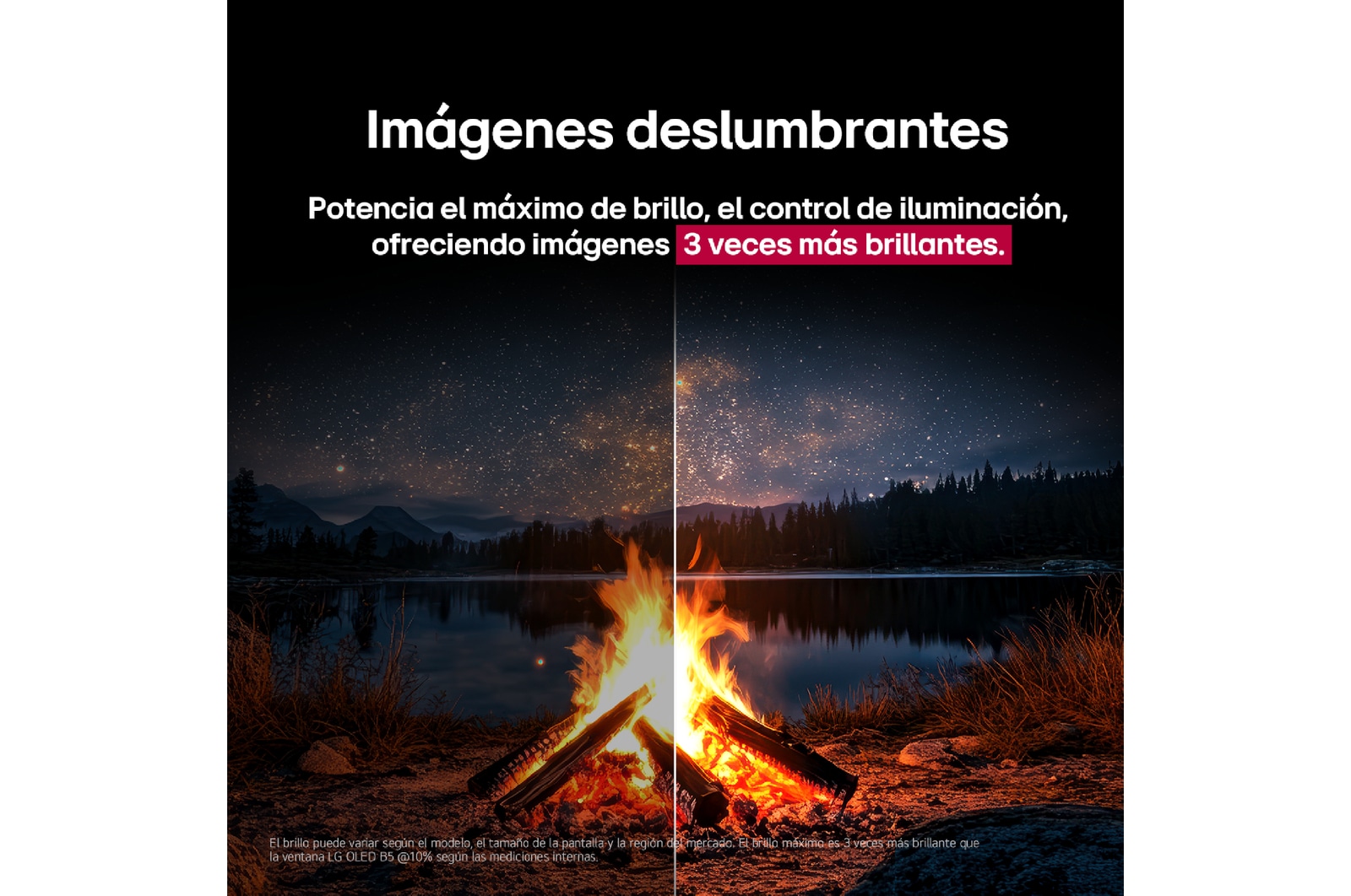 Un loro colorido en ultra alta definición sobre un fondo negro. A su alrededor hay gotas de agua suspendidas en el aire. La imagen muestra un Color Perfecto, ya que cada tono diferente del cuerpo del loro es vibrante y vívido. Se observan diferentes certificaciones de logotipos de UL e Intertek. Estos se refieren a su 100 % de fidelidad de color y 100 % de volumen de color. También se observa un texto: Verifica la marca de certificación de Color Perfecto.