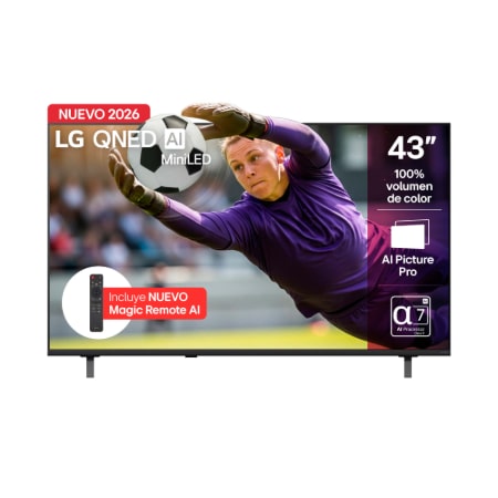 TV LG 43" QNED Mini LED 4K Smart TV con IA incluye AI Magic Remote 43QNED74BSA 43QNED74BSA