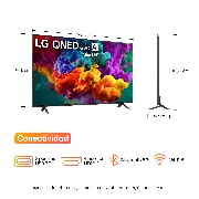 LG QNED evo AI QNED85 Mini LED Sports Forecast by AI Concierge displays a live soccer match with an on-screen AI panel presenting predictions, player insights, and league data, suggesting how AI analyzes gameplay to forecast match outcomes. 