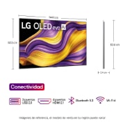Dimensiones del  Smart TV LG OLED evo AI G5 4K.