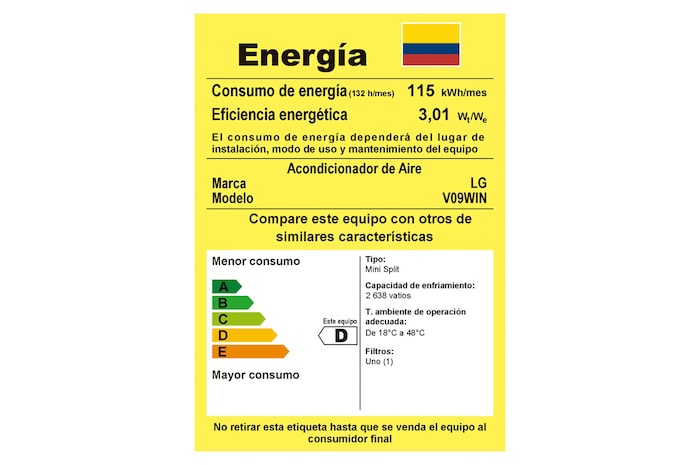 LG Aire Acondicionado LG Winner Dual Inverter 9.000 BTU - 220V, V09WIN