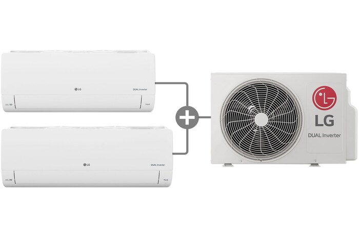 Vista frontal del Aire acondicionado LG TWINCOOL 2N1 - 9.000 + 12.000 BTU-Dual Inverter 220V 2IN1S21C3