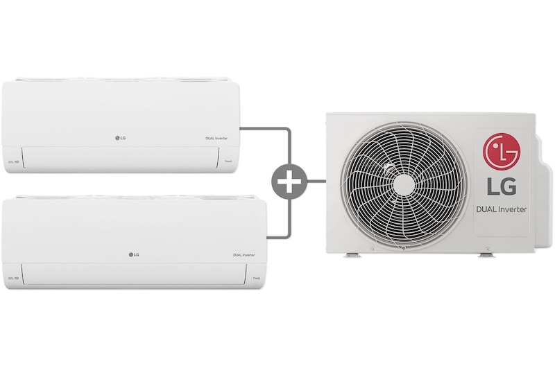 Vista frontal del Aire acondicionado LG TWINCOOL 2N1 - 9.000 + 12.000 BTU-Dual Inverter 220V 2IN1S21C3