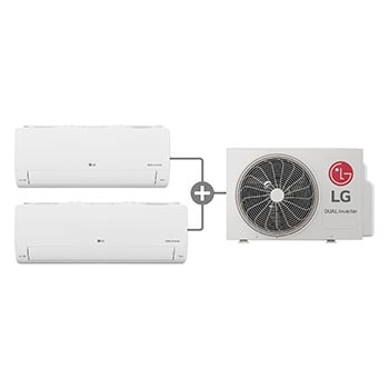 Vista frontal del Aire acondicionado LG TWINCOOL 2N1 - 9.000 + 12.000 BTU-Dual Inverter 220V 2IN1S21C3