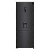 Nevera LG Congelador Inferior 461L Negro Mate Disp. agua 