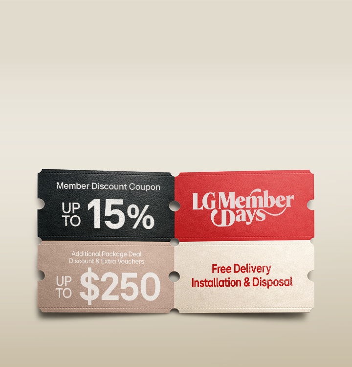 Promotional image for LG Member Days featuring four benefits.