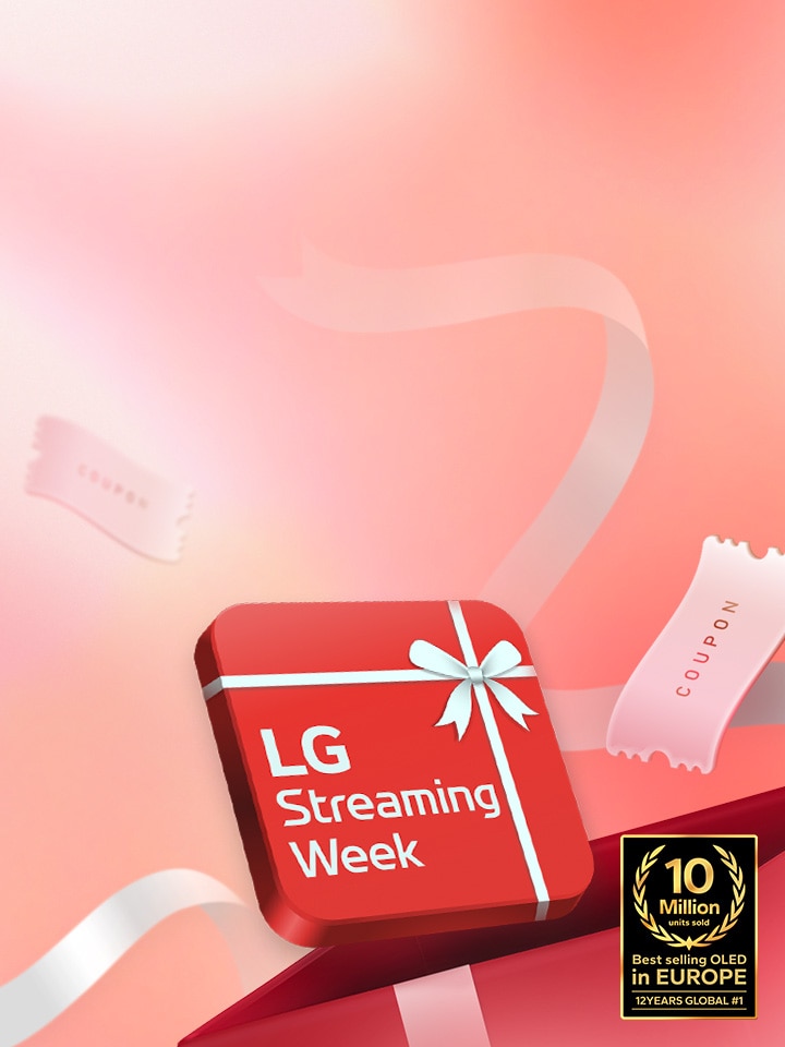Na červeném poli je umístěn text „LG Streaming Week“.