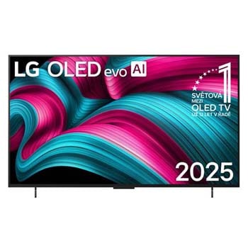 Čelní pohled na 42" LG OLED evo AI C5 4K Smart TV 2025 OLED42C54LA