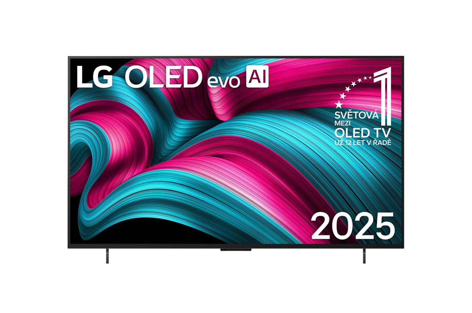 Čelní pohled na 42" LG OLED evo AI C5 4K Smart TV 2025 OLED42C54LA