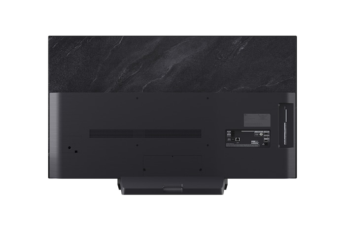 Zadní pohled na LG OLED evo AI C5 4K Smart TV.