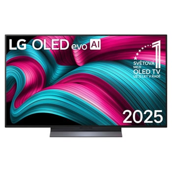 Čelní pohled na 48" LG OLED evo AI C5 4K Smart TV 2025 OLED48C54LA