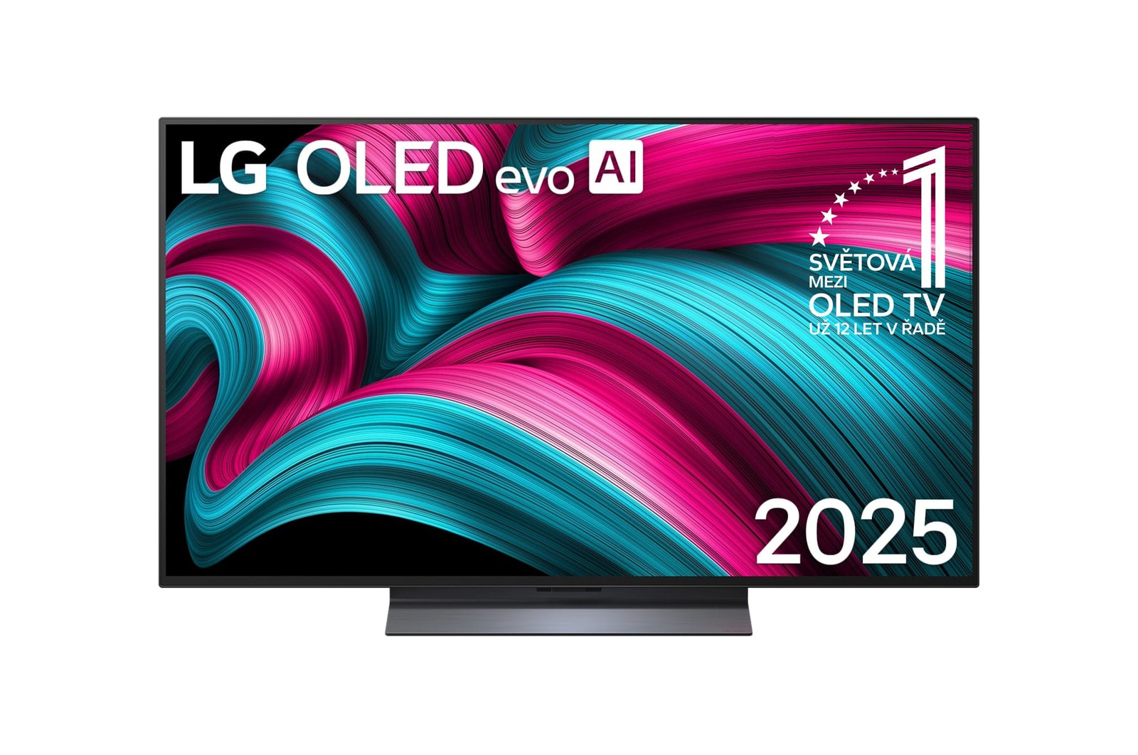 Čelní pohled na 48" LG OLED evo AI C5 4K Smart TV 2025 OLED48C54LA