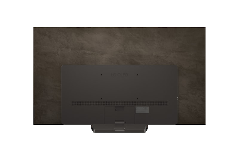 Zadní pohled na LG OLED evo AI C5 4K Smart TV.