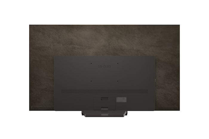 Zadní pohled na LG OLED evo AI C5 4K Smart TV.