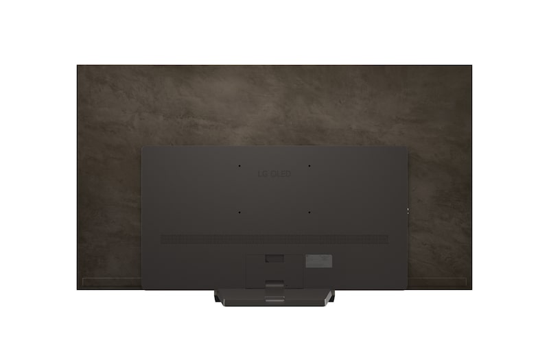 Zadní pohled na LG OLED evo AI C5 4K Smart TV.