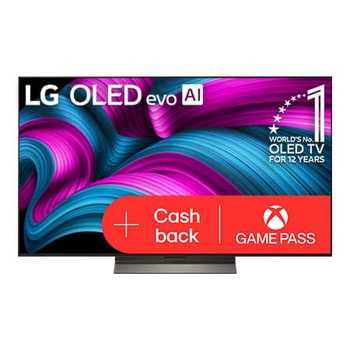 Čelní pohled na LG OLED evo AI C5 4K Smart TV. Na obrazovce je emblém 12 let světové jedničky OLED a logo LG OLED evo AI 2025.