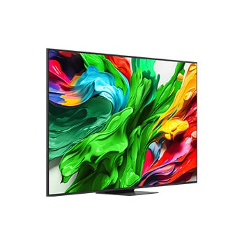 Mírně natočený boční pohled zprava na LG QNED evo QNED86 TV