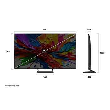 Na podlaze se objevují různobarevné cákance barvy. Certifikace Intertrek, která ukazuje nezávislé testování, je umístěna pod snímkem. Titulek informuje o nové a jedinečné technologii širokého barevného gamutu společnosti LG, která vám umožní vidět na obrazovce živé barvy.