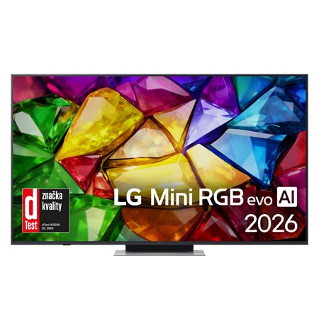 Čelní pohled na 65" LG Mini RGB evo AI MRGB88 4K Smart TV  2026 65MRGB88B6B