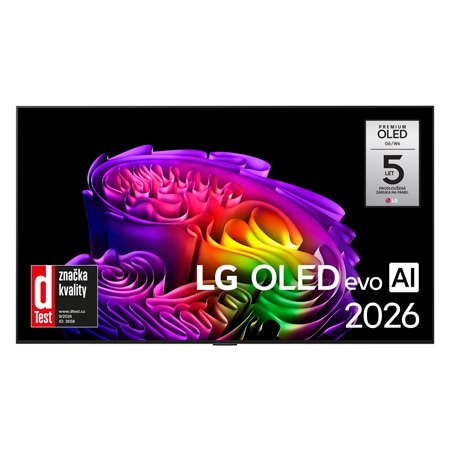 Čelní pohled na 65 " LG OLED evo AI G6 4K Smart TV 2026 OLED65G64LW