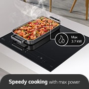 LG Vestavná indukční deska 60cm 2x Flexi zóna, ThinQ™, Černá, CBIZ2437B